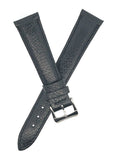 15mm Raymond Weil Women's Black Leather Watch Band Silver Buckle