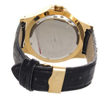 King Master Men's Gold-tone Case Black Leather Band Watch