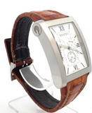 Gucci Stainless Steel Silver Dial Brown Leather Women's Watch 8600M