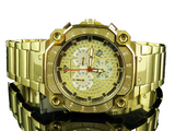 Aqua Master Men's Stainless Steel Gold Diamond Dial Watch W#142