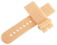 Grimoldi Unisex 22 mm x 22 mm Peach Tone Rubber Watch Band Strap