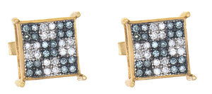 7mm 14k Gold Two-Tone .25ct Diamond Stud Earrings