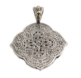Konstantino Sterling Silver & 18k  white gold Green Onyx Peridot Stone Pendant