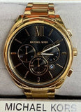 Michael Kors Black Dial Gold Stainless Steel Women's Watch MK7107