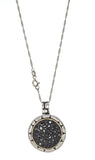 Two-Tone Black Onyx Sterling Silver Ladies 25 Inch Necklace