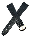 HIRSCH 19mm Women's Black Genuine Leather Gold Buckle Watch Strap Band