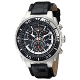 Nautica N14678G NST 700 Black Dial Black Leather Strap Chronograph Men's Watch