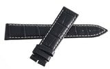 Frederique Constant 20mm x 18mm Black Alligator White Stitched Watch Band