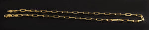 925 Sterling Silver Yellow Gold Paper Clip 4mm Chain Necklace 16 Inches Long