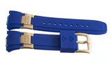 Aqua Master 28mm Blue Rubber Watch Band Strap W/Gold Buckle