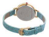 Betsey Johnson Teal Owl Dial Gold Bezel Watch & Earring Set 268928GLD
