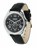 Versus Versace Elmont Swarovski Watch VSPEB0218 Silver Black Leather
