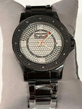 Kings Master Men's Diamond 105m Black Ion-plated Steel Silver/ Gold Dial Watch