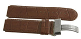 Aqua Master Mens 26mm x 26mm Genuine Leather Brown Patent Leather Watch Band