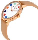Kate Spade 1YRU0735 Metro Vachetta White Dial Beige Leather Strap Women's Watch