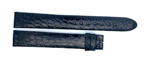 Montblanc Womens 14mm x 13mm Black Alligator Leather Watch Band Strap FUK