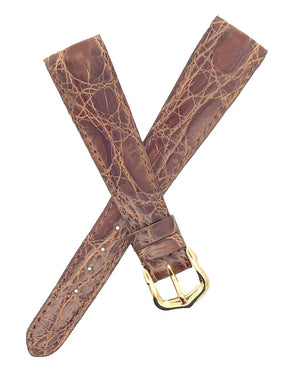 Raymond Weil Geneve 15mm Brown Leather Watch Band Gold Buckle