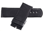 LOCMAN 31mm x 30mm Black Leather Watch Band Strap