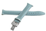LOCMAN Womens 18MM x 15mm Turquoise Lizard Leather Silver Buckle Watch Band