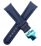Joe Rodeo 20mm Navy Blue Polyurethane Watch Band Strap With Silver Tone Buckle