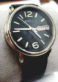 Marc Jacobs MBM1388 Fergus Black Dial Black Leather Strap Women's Watch
