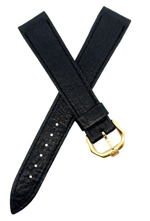 Raymond Weil 16mm Black Leather Watch Band Strap W/ Silver Buckle