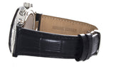 Aqua Master Men's White Mother of Pearl Dial Black Leather Band Watch