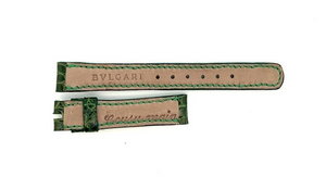Bvlgari Women's 12mm x 12mm Green Leather Watch Band