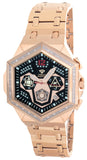 Aqua Master Men's Black Dial Rose Gold Tone Steel Diamond Watch W#356_6