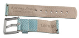 LOCMAN Men's 21MM x 20mm Turquoise Lizard Leather Silver Buckle Band