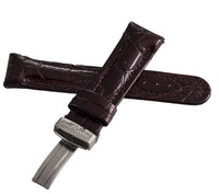 Joe Rodeo 22mm Dark Brown Leather Watch Band Strap With Silver Tone Buckle