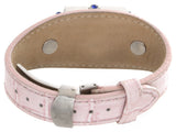 Techno Master Womens Pink Pearl Dial Pink Leather Band Diamond Watch TM2112 25mm