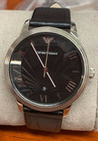 Emporio Armani AR1611 Classic Black Dial Black Leather Strap Men's Watch