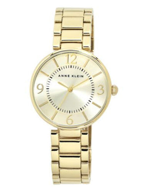 Anne Klein Women's Gold Tone Dial Gold Tone Bracelet Watch AK/2274CHGB