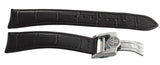 Raymond Weil Mens 20mm x 16mm Black Leather Band Silver Buckle Watch Band V1.16