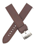 Fossil Men's 22mm Brown Leather Silver Buckle Watch Band