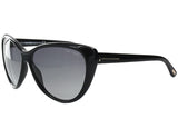 Tom Ford Malin Sunglasses Shinny Black Frame Gradient Lens FT230 01B 61-13 135