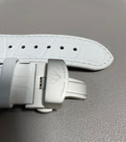 Aqua Master Mens 26mm White Leather White Buckle El Russo Watch Band