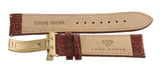 Aqua Master 22mm Brown  Leather Gold Buckle  Men's Watch Band Strap