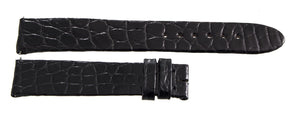 Montblanc  17mm x 15mm Shiny Black Alligator Leather Watch Band Strap FZB