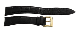 Raymond Weil 19mm x 16mm Black Alligator Leather Watch Band Gold Buckle  V4.15