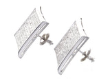 Men's Sterling Silver 18mm X18mm Square Stud Earrings