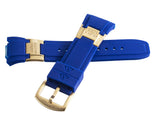 Aqua Master 28mm Blue Rubber Watch Band Strap W/Gold Buckle