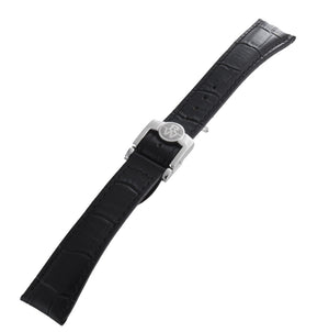 Raymond Weil Men's 20mm x 16mm Black Leather Silver Buckle Watch Band V3.15