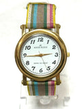 Anne Klein Women's White Dial Colorful Fabric Strap Watch 10/6640