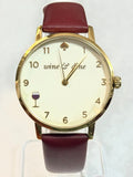 KATE SPADE Metro Cream Dial Burgundy  Leather Women's Watch KSW1188