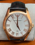 Emporio Armani Rose Gold Brown Leather Men's Watch  AR9030M