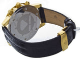 Aqua Master Men's Chrono Gold-tone Case Black Leather Band 0.24ct Diamond W138