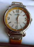 Anne Klein 10/9651 Mother of Pearl Dial Tan Leather Strap Women's Watch