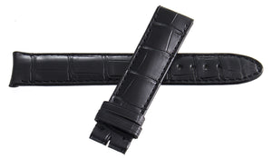 Montblanc Men's 18mm x 17mm Black Alligator Leather Watch Band FUK